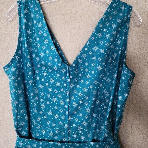 Heart of Haute Marie Dress Size 2X Green Atomic Starburst Pinup Retro MidCentury - Picture 7 of 9